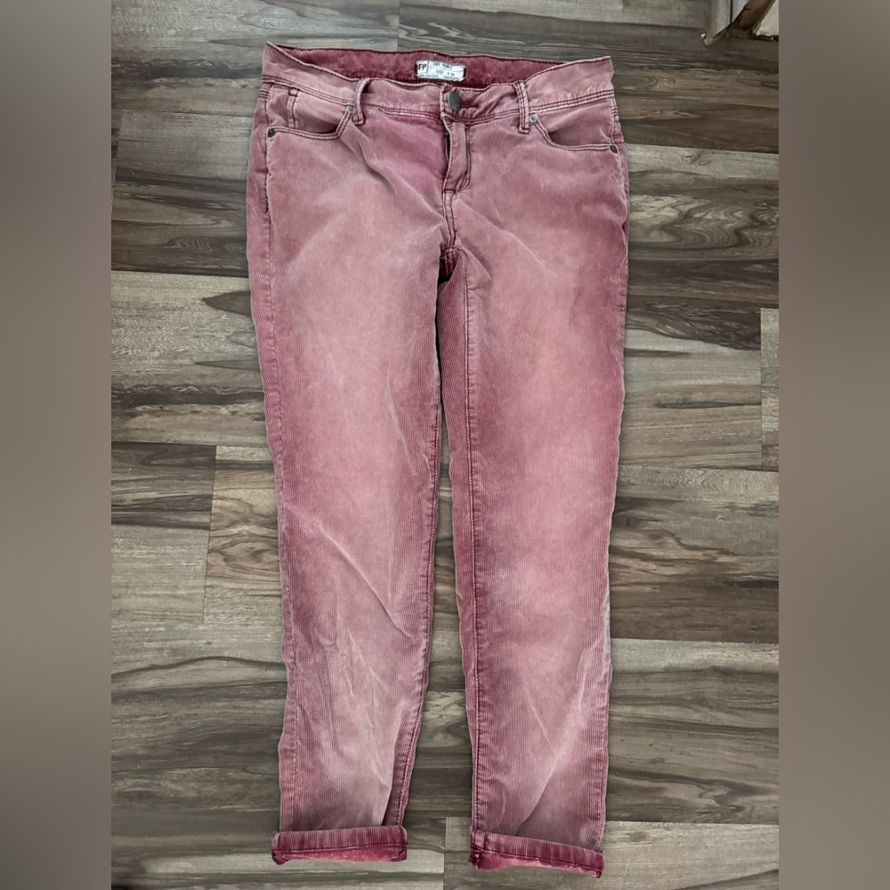 Free People Pink Light Corduroy Jeans